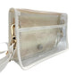 Orange Gingham Clear Stadium Bag with White Bamboo Stick