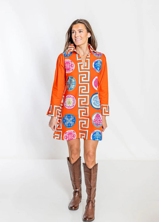 House of MBR Greek Revival Lana Shirt Dress Short