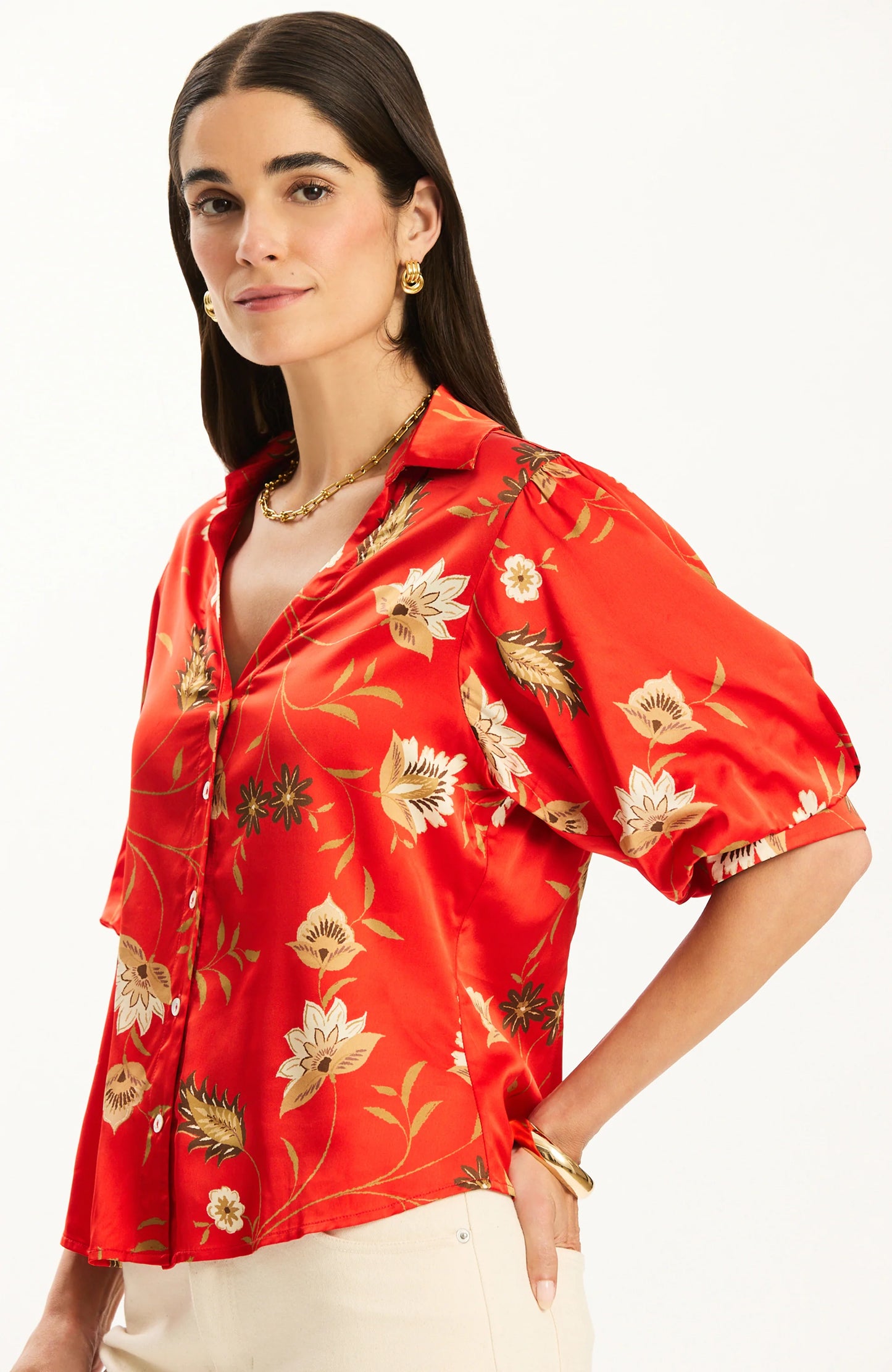 Tyler Boe Tara Floral Trails Top