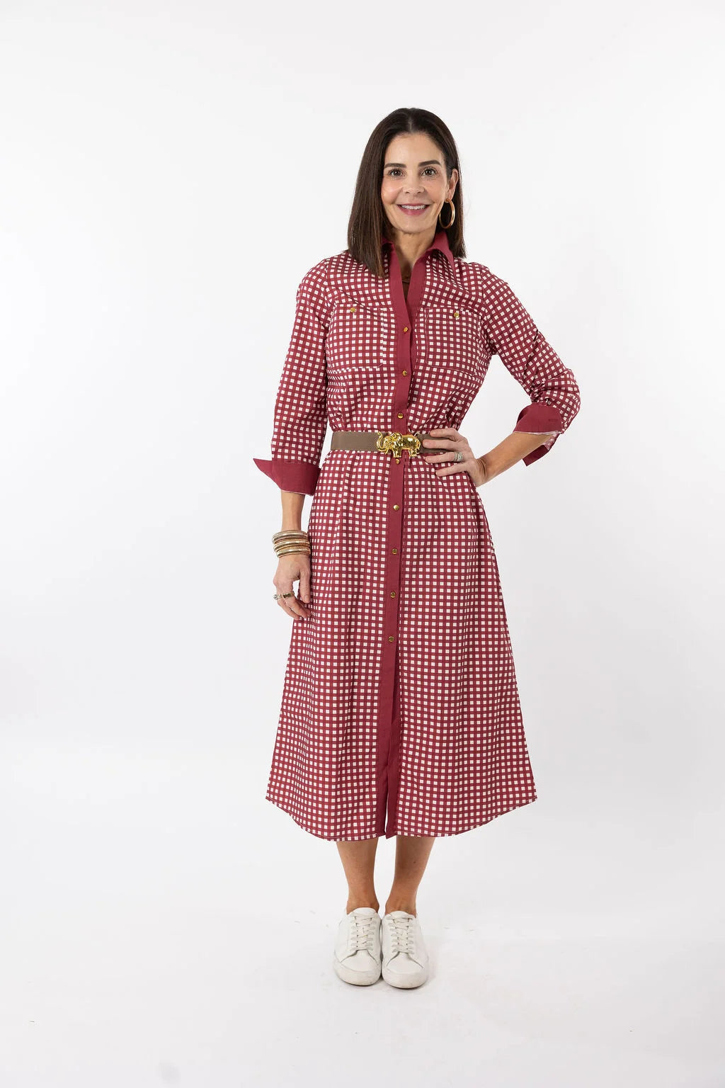 Garland Harper Dress Dark Red Gingham
