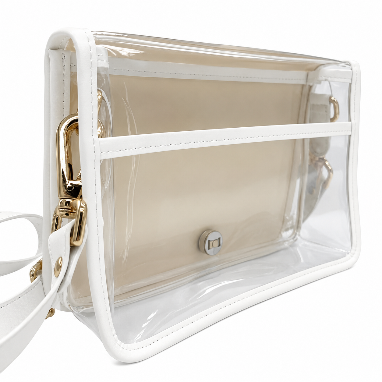 Orange Gingham Clear Stadium Bag With Tiger