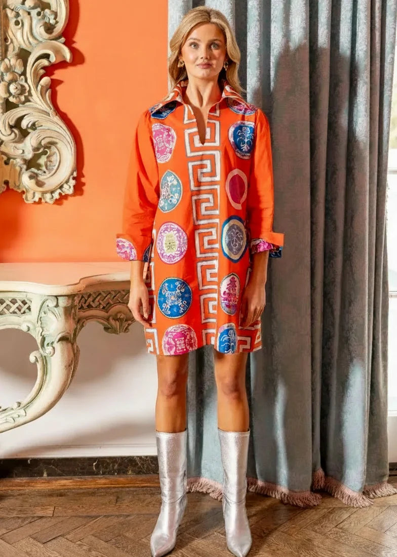 House of MBR Greek Revival Lana Shirt Dress Short