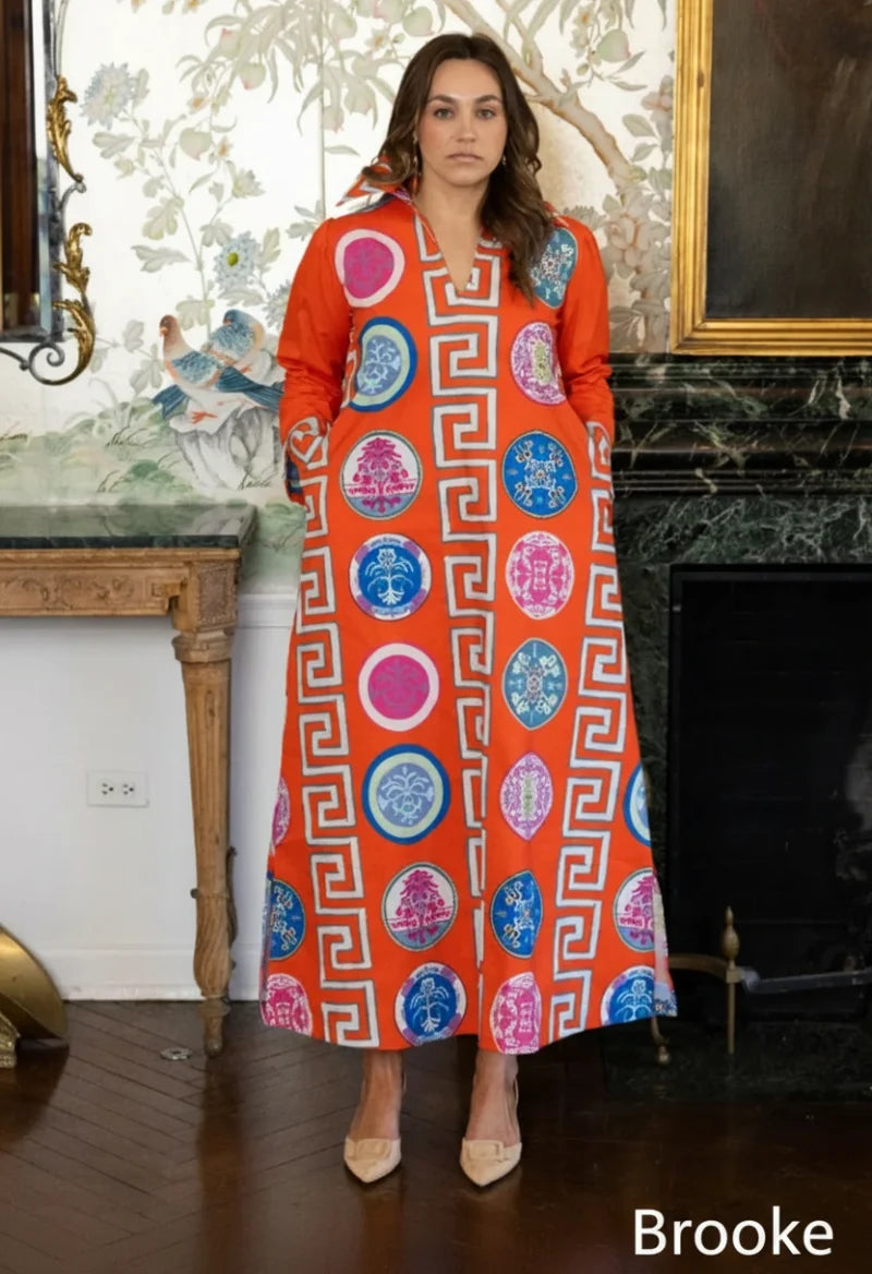 House of MBR Greek Revival Lana Shirt Dress Long