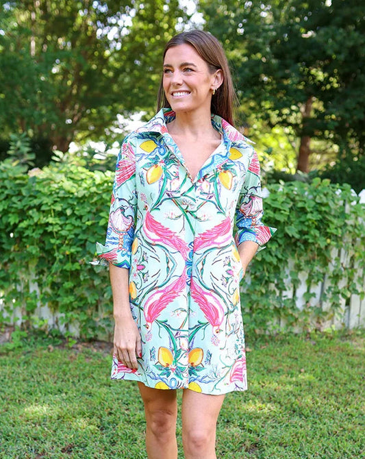 House of MBR Mint Chinois Shirt Dress Short