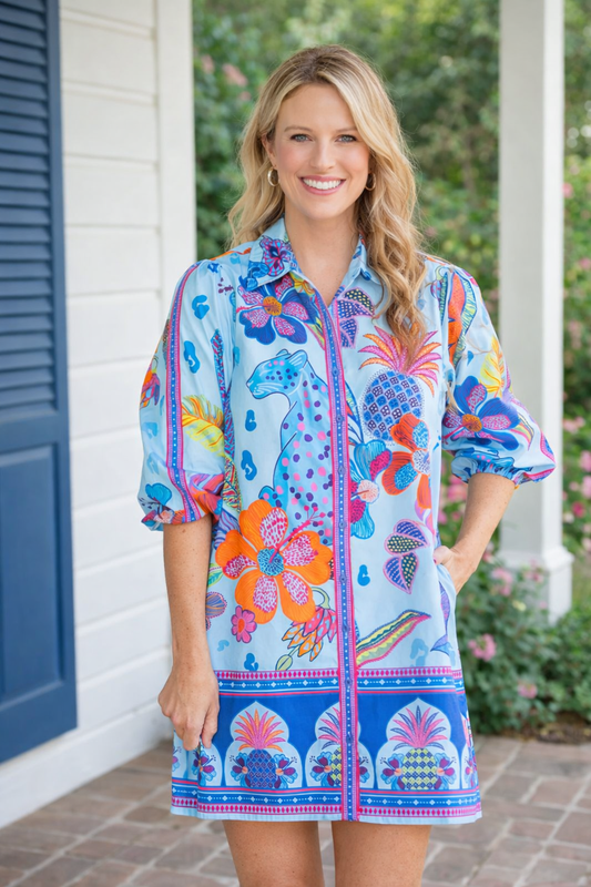 Maude Vivante Ava Dress Azure Safari