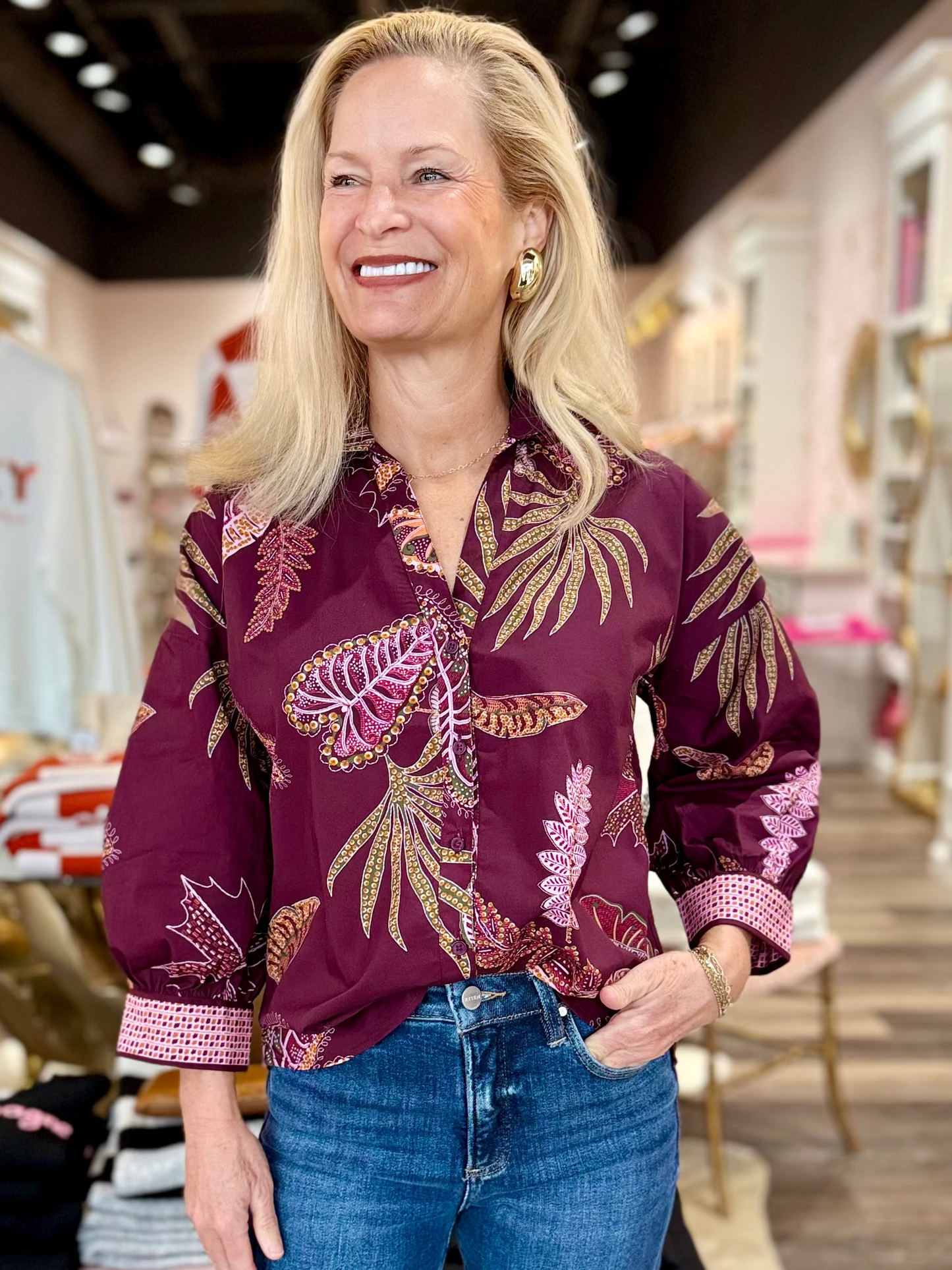 Maude Vivante Elsa Top Wine Flora