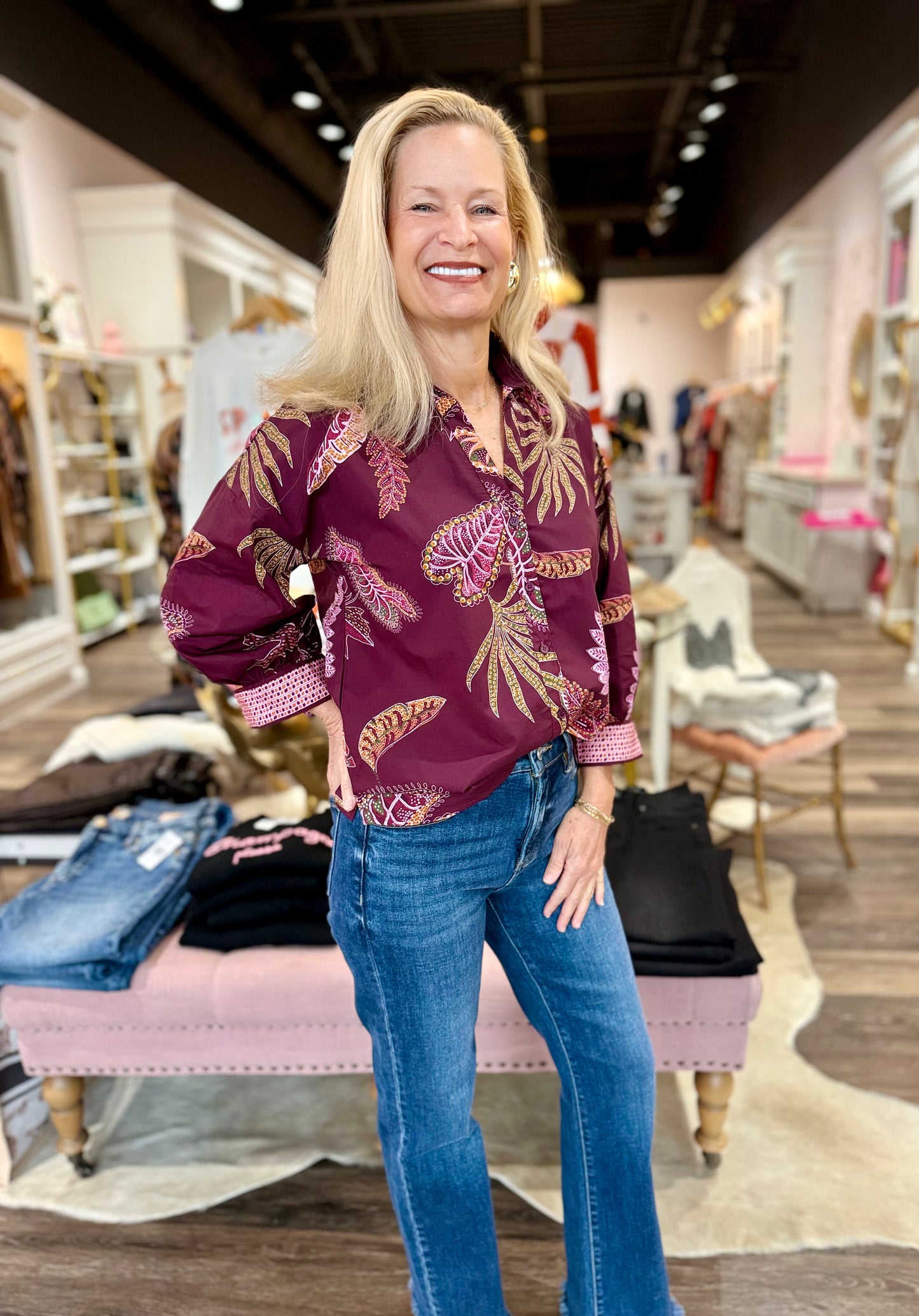 Maude Vivante Elsa Top Wine Flora