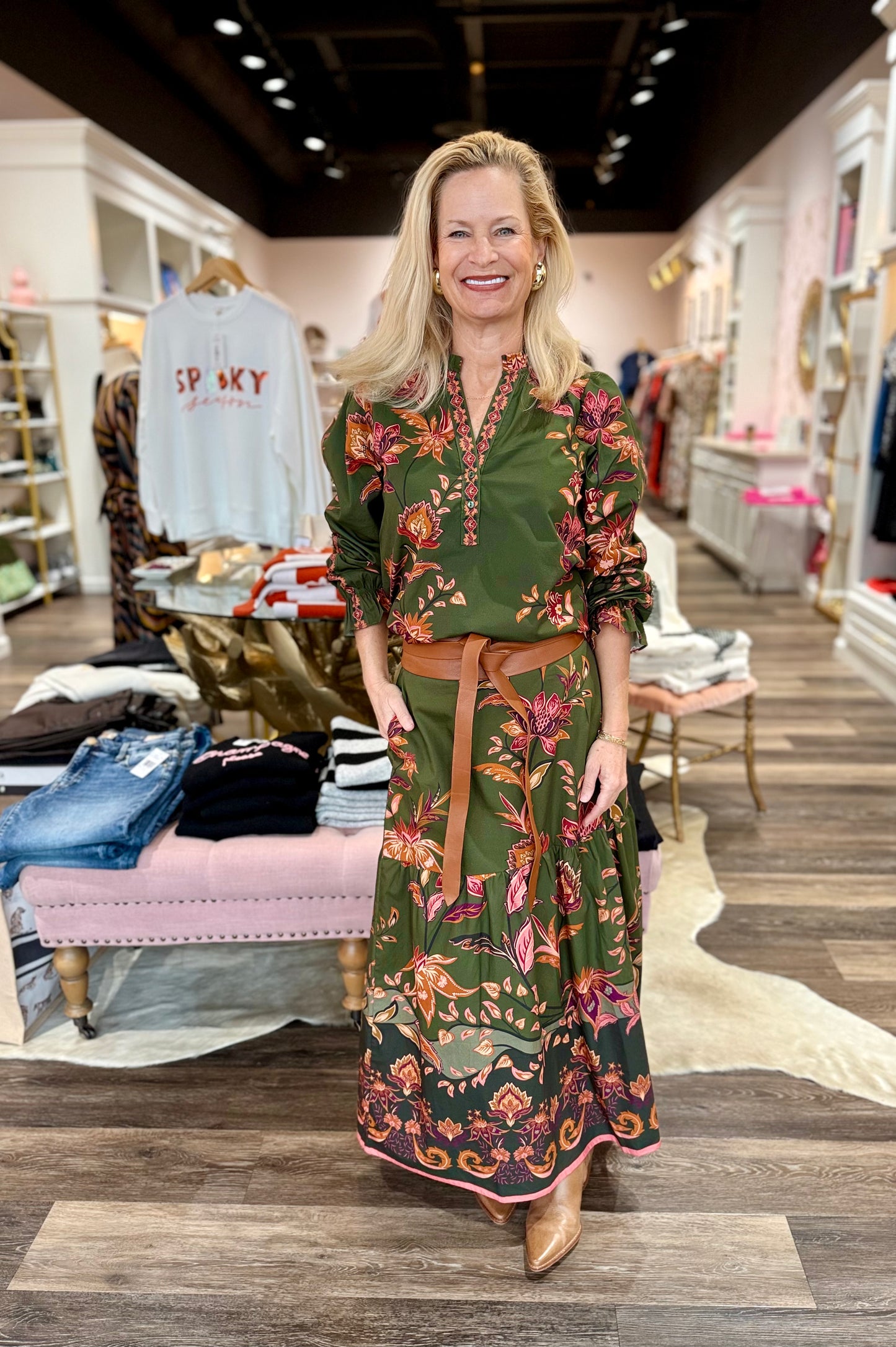 Maude Vivante Ada Skirt Olive Trails