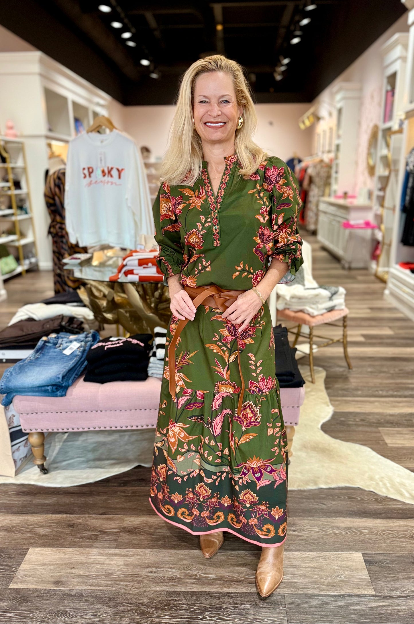 Maude Vivante Ada Skirt Olive Trails