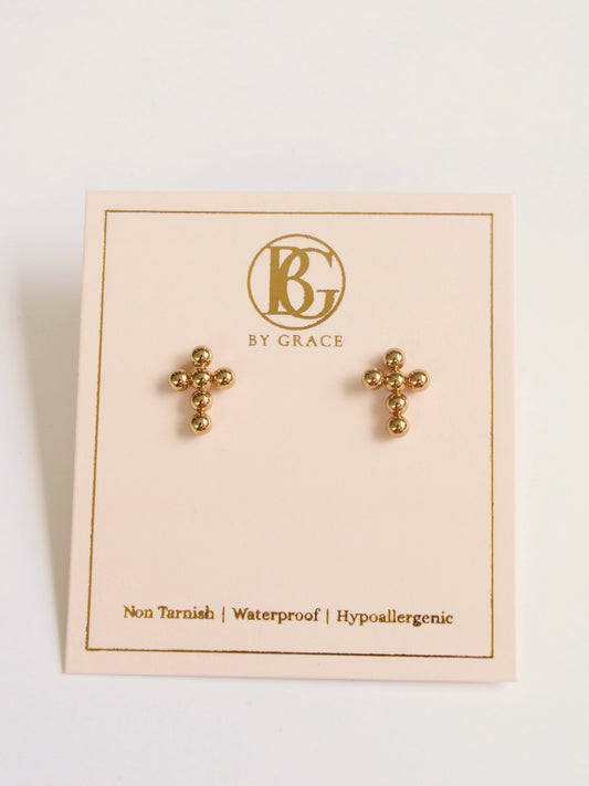 The Bella Gold Cross Stud