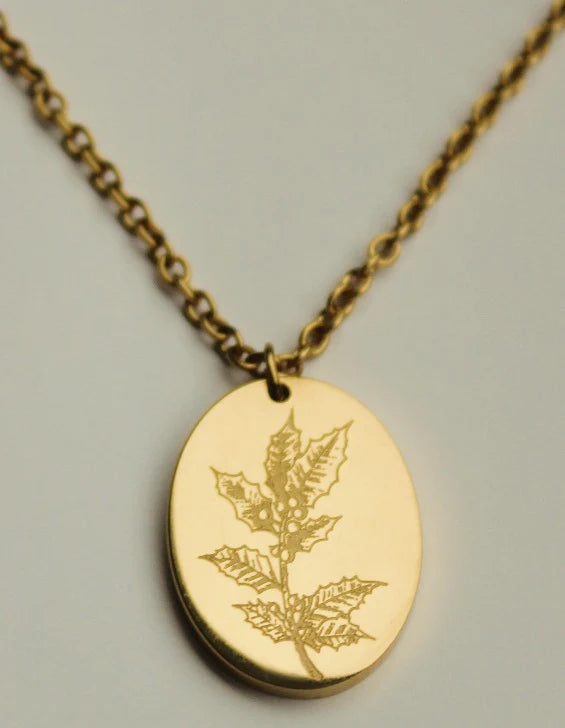 Birth Flower Necklace December Holly