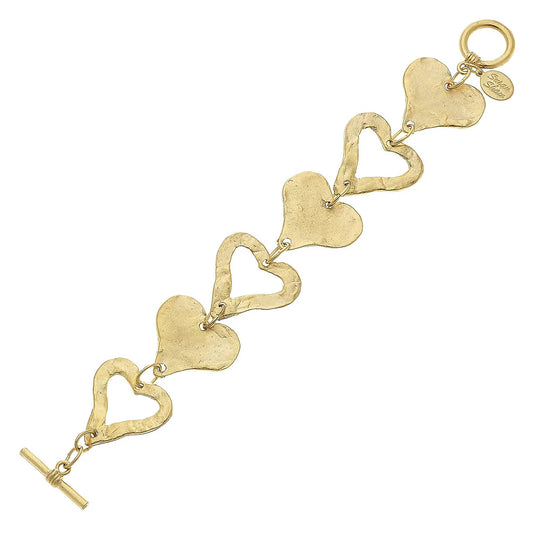 Susan Shaw Linked Heart Toggle Bracelet