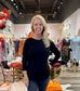 Long Sleeve Sweater with Back Eyelet Detail - Black