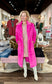 Extra Fuzzy Long Faux Fur Coat Hot Pink