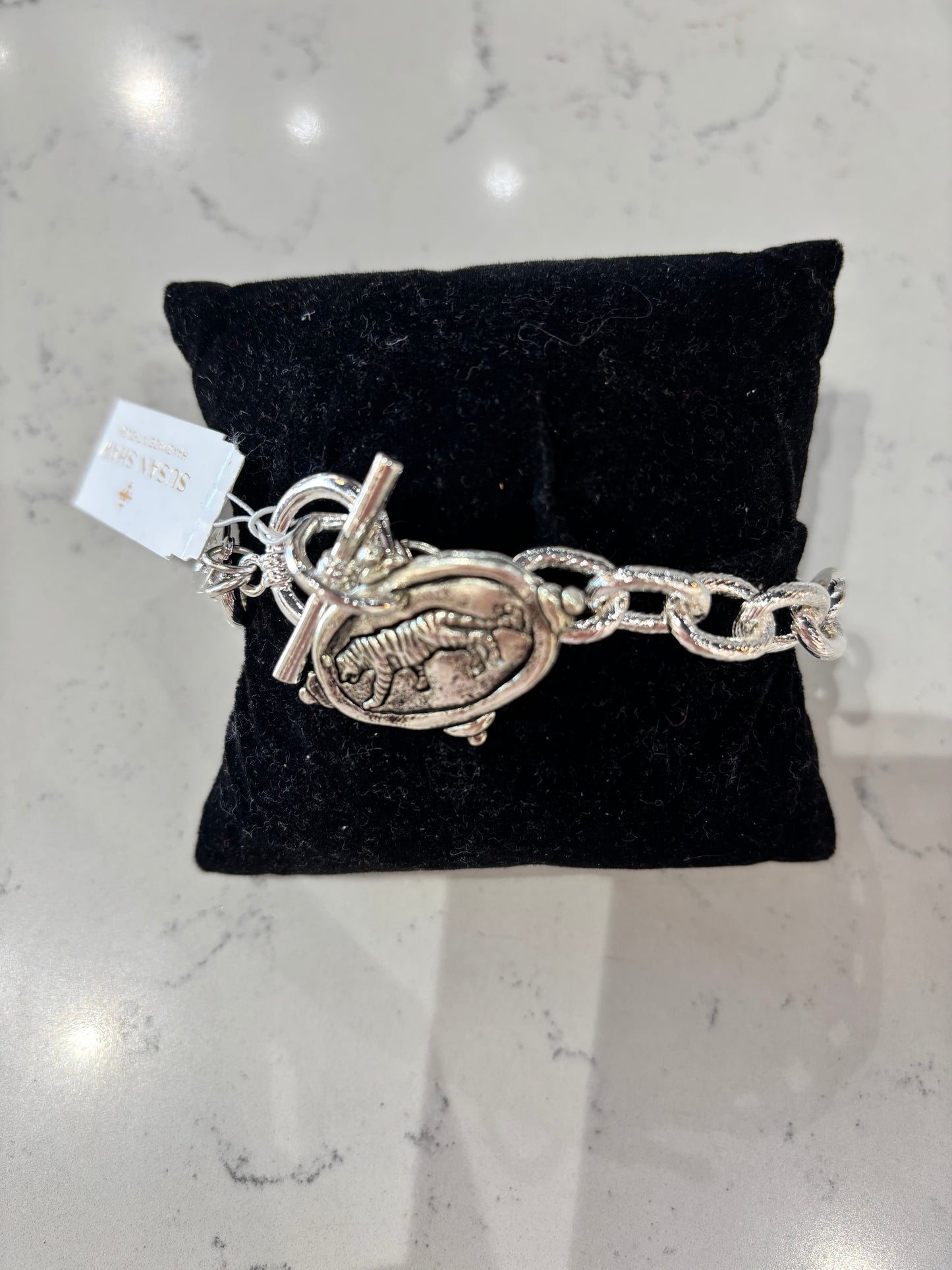 Susan Shaw Tiger Intaglio Bracelet Silver