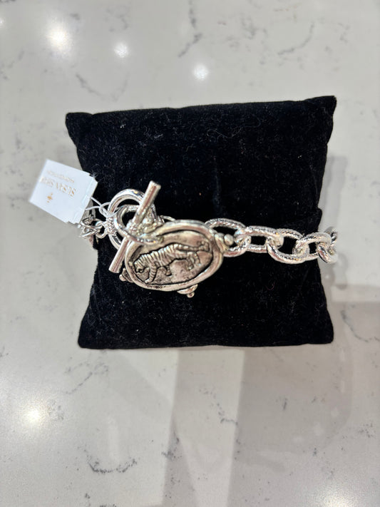 Susan Shaw Tiger Intaglio Bracelet Silver