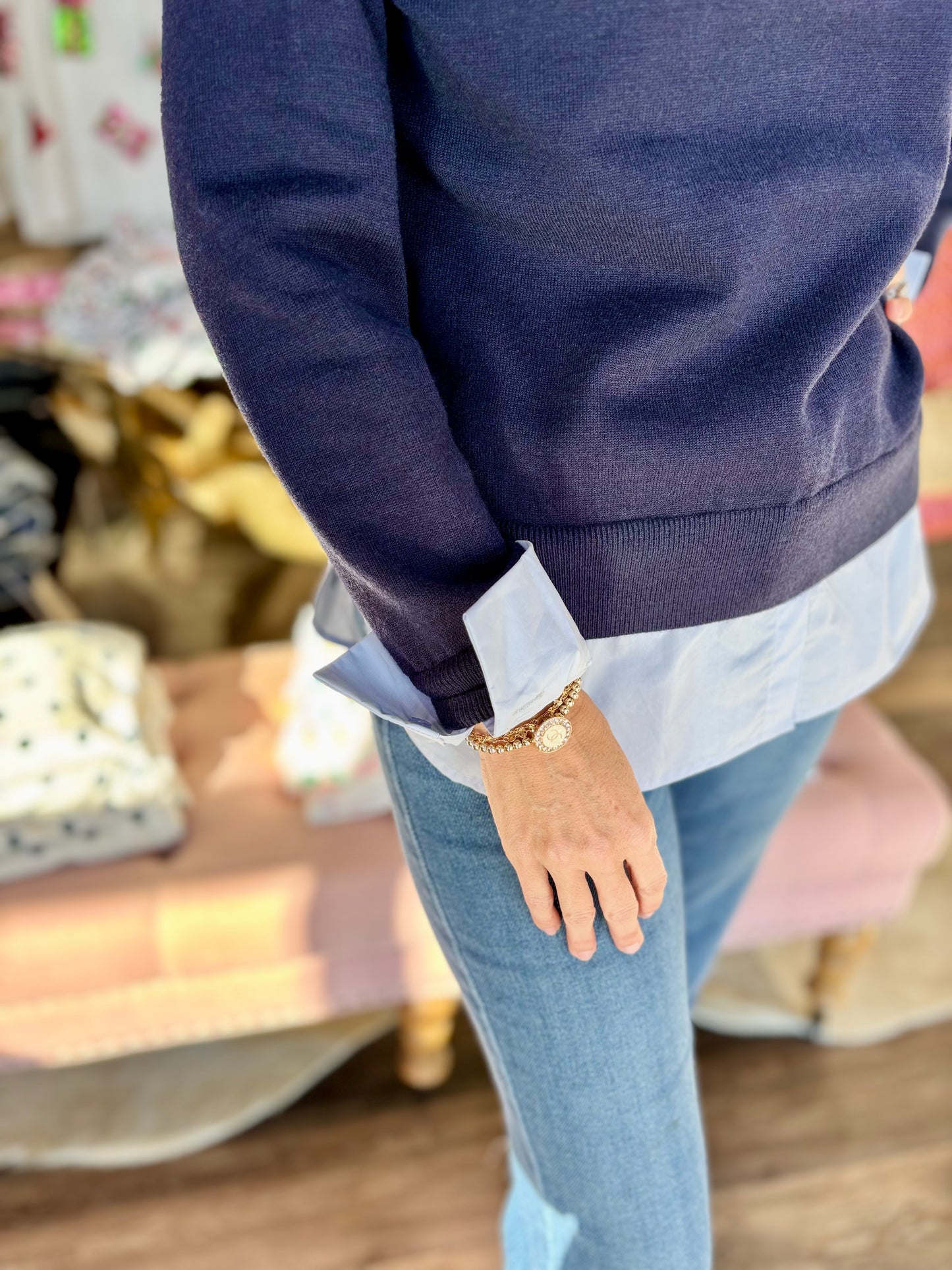 Navy Layered Sweater