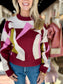 Mock Neck Abstract Sweater