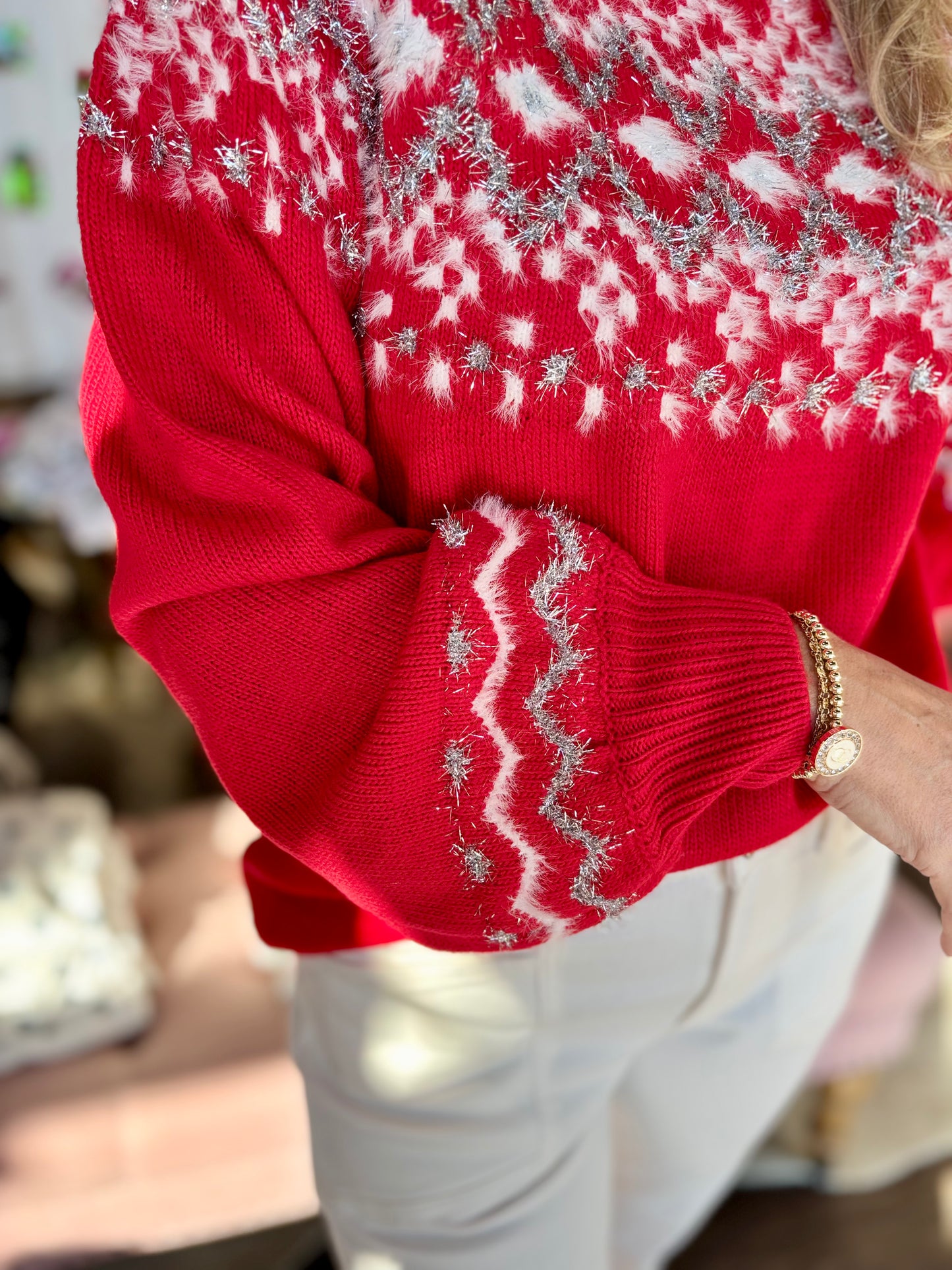 Red Glitter Sweater