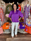 Joy Joy Front Split Buttons Top Amethyst