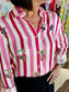 Vilagallo Pink Striped and Leopard Shirt