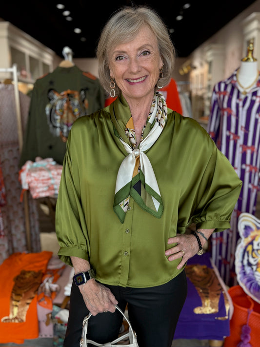 Joy Joy Batwing Blouse Olive