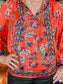 Jade Band Collar Peasant Top Spice Stem