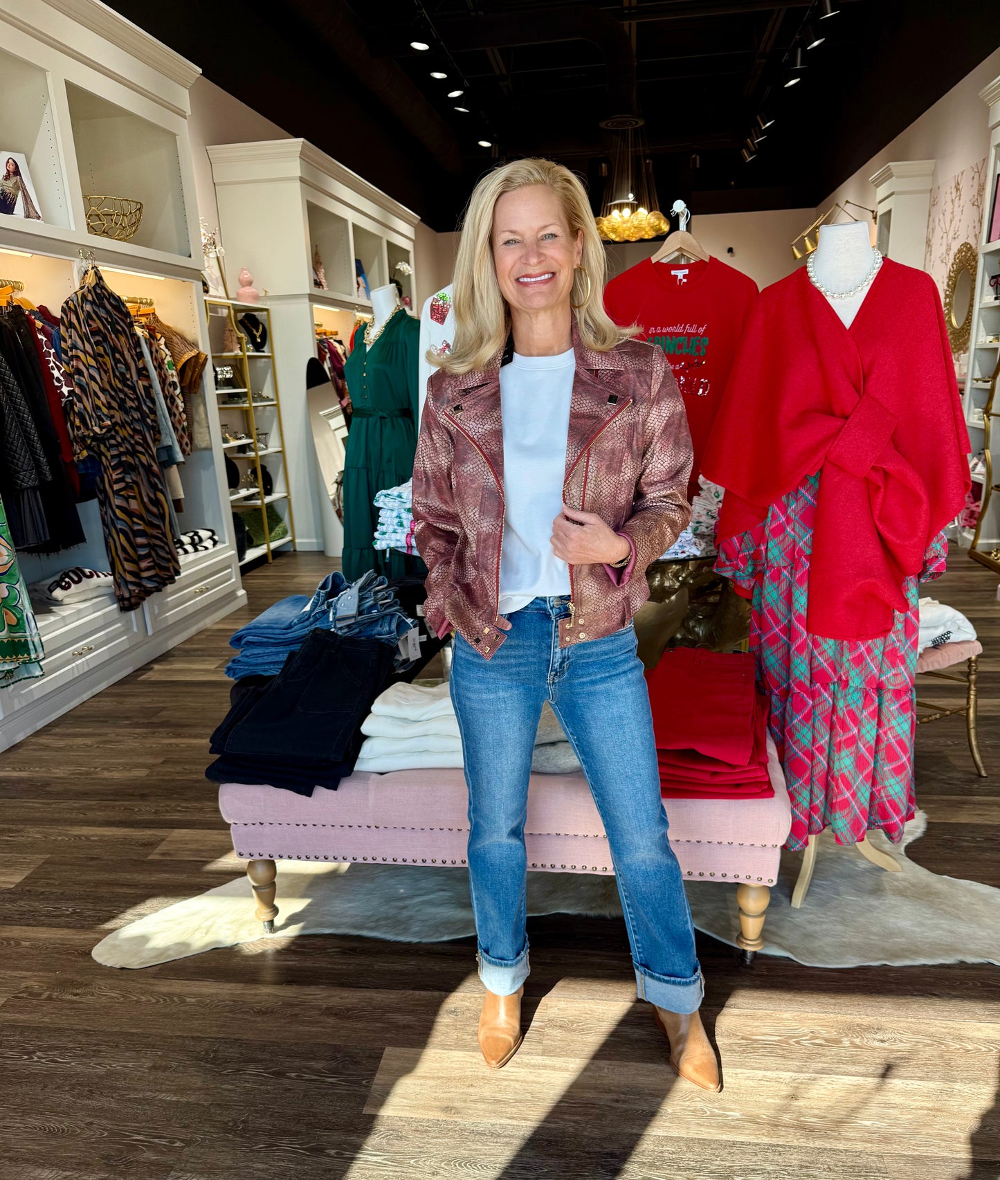 Vegan Leather Jacket Scarlet Snake