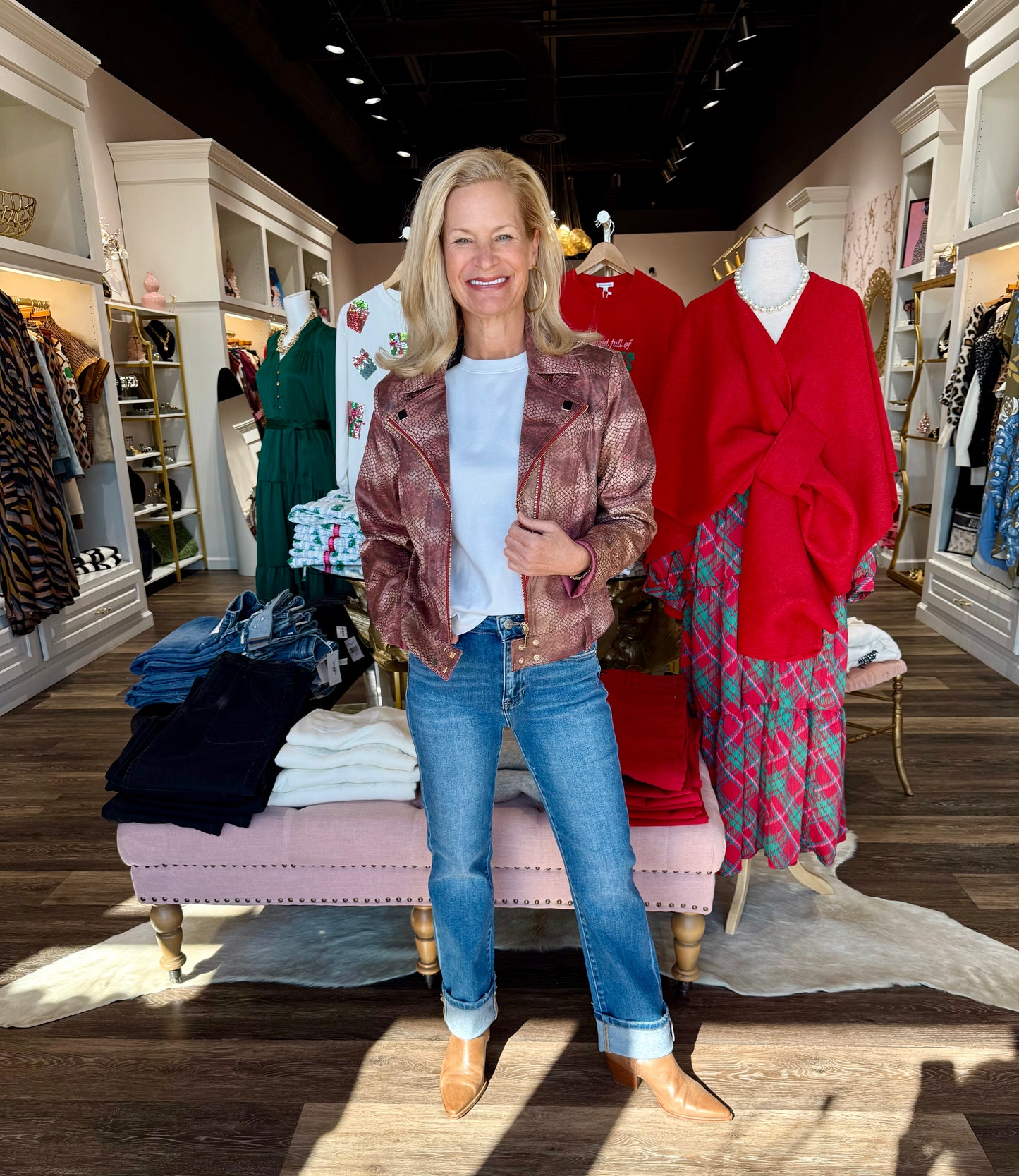 Vegan Leather Jacket Scarlet Snake