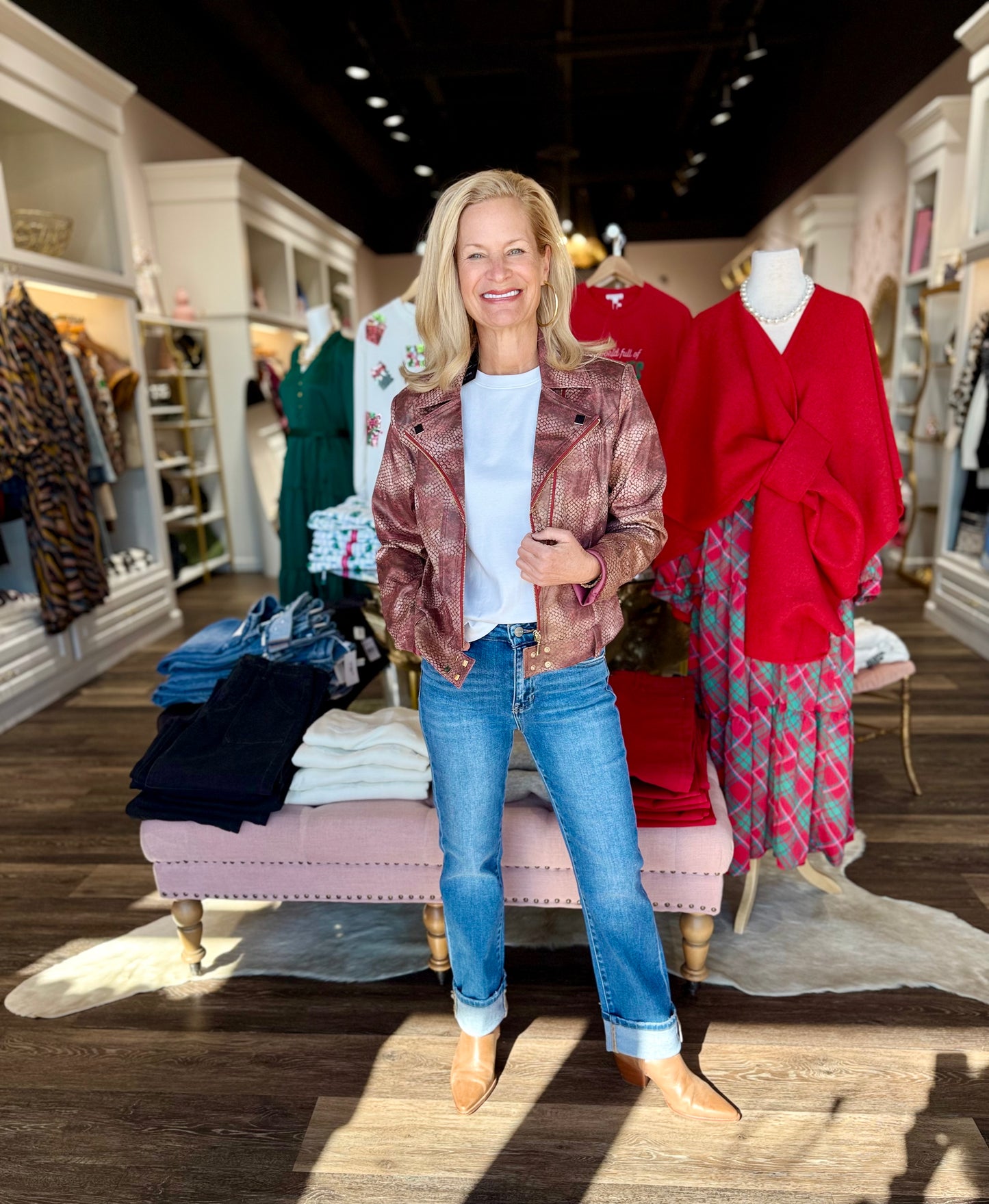 Vegan Leather Jacket Scarlet Snake