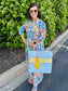 Vilagallo Multicolored Print Shirt Dress With Waist