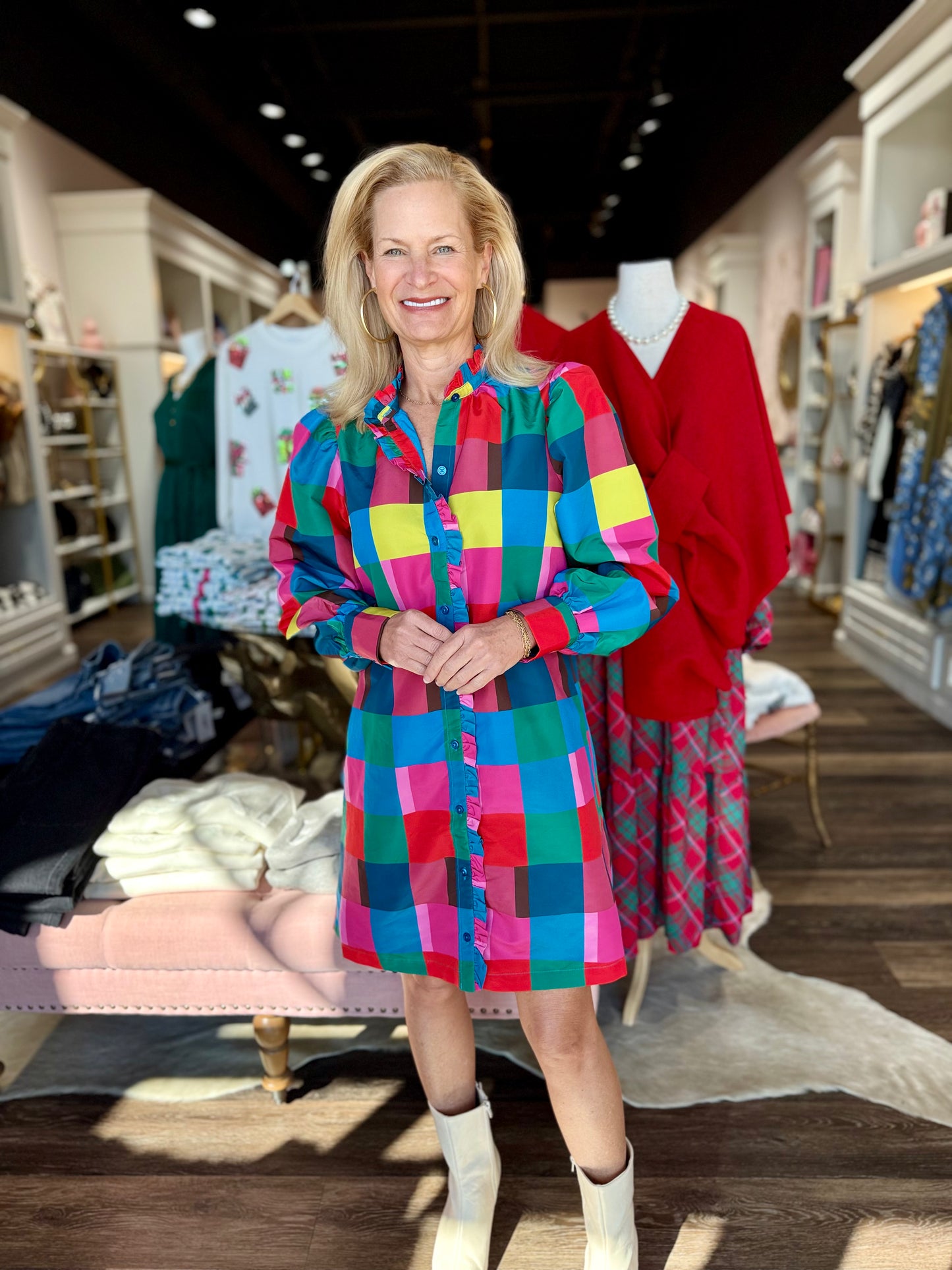 Alden Adair Nora Dress Holiday Check