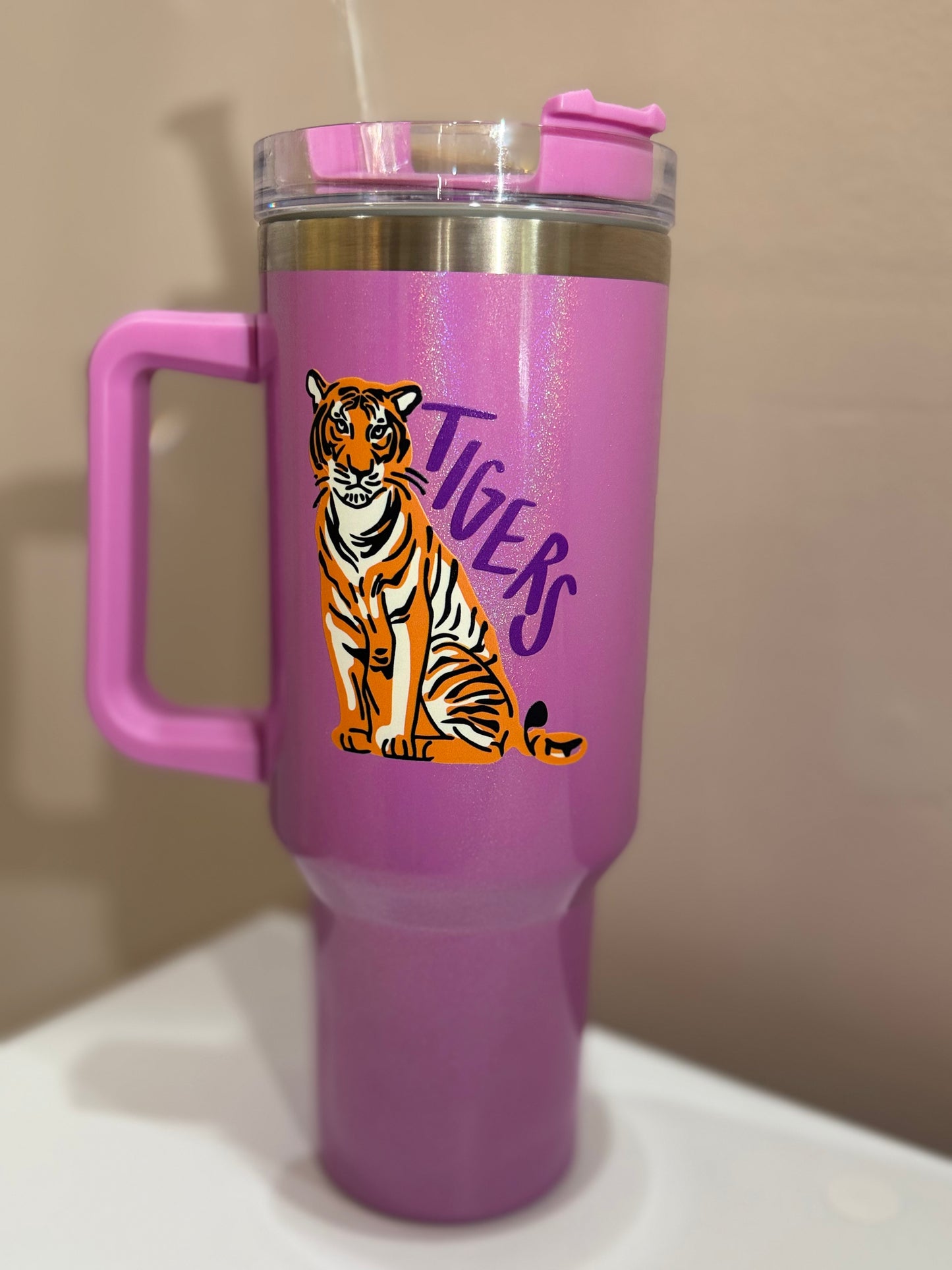 Tigers Tumbler 40 oz Iridescent Purple