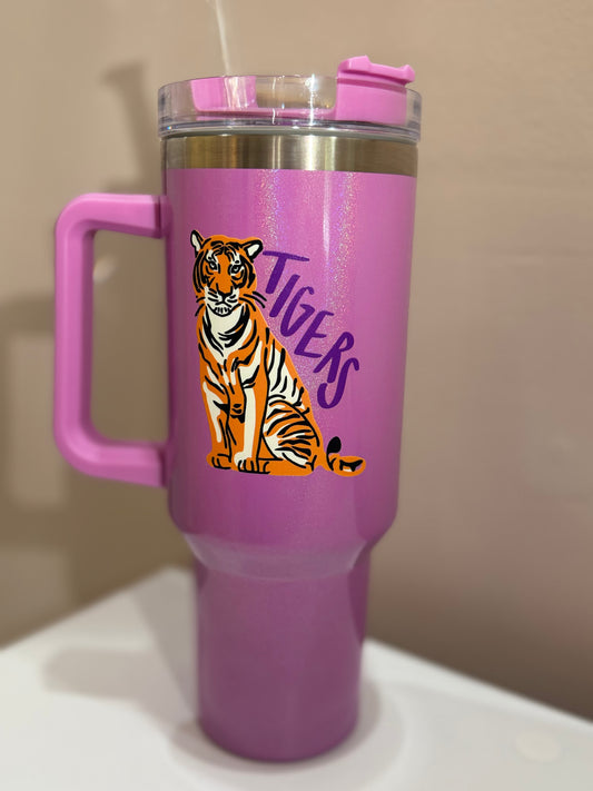 Tigers Tumbler 40 oz Iridescent Purple