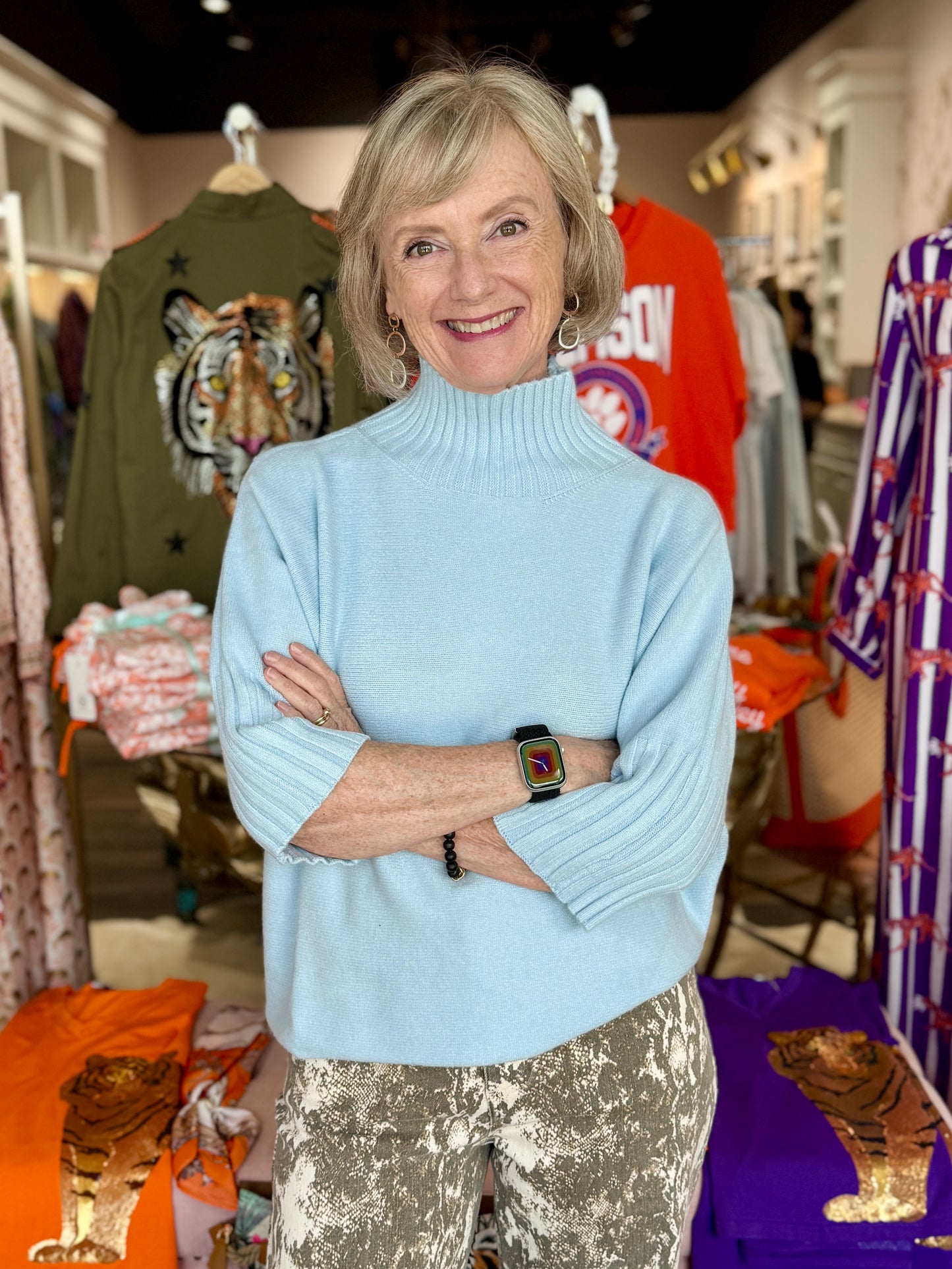 The Maple Turtleneck Sweater Sky Blue