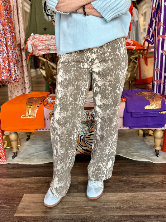 Entro Snake Skin Wide Pants