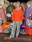 Crew Neck Batwing Sweater Orange