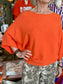 Crew Neck Batwing Sweater Orange