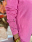 Sweater with Sleeve Lace Detail- Pink