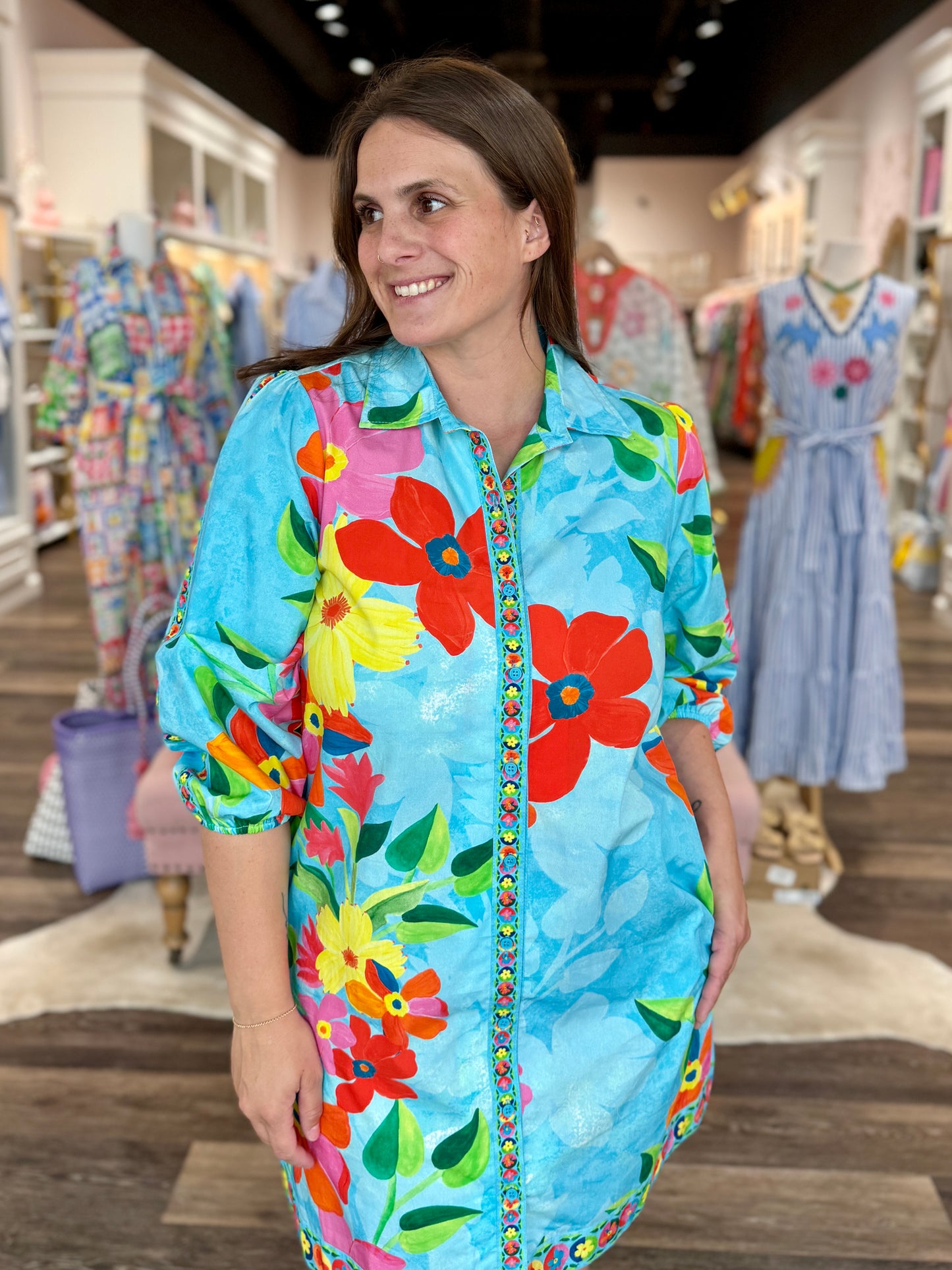 Maude Vivante Ava Dress Floral Sky