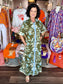 Entro Floral Midi Dress Olive