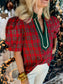 Plaid Top Red