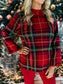 Plaid Sweater Red