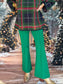 Jade Front Seaming Ponte Bell Ankle Pant Green