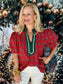 Plaid Top Red