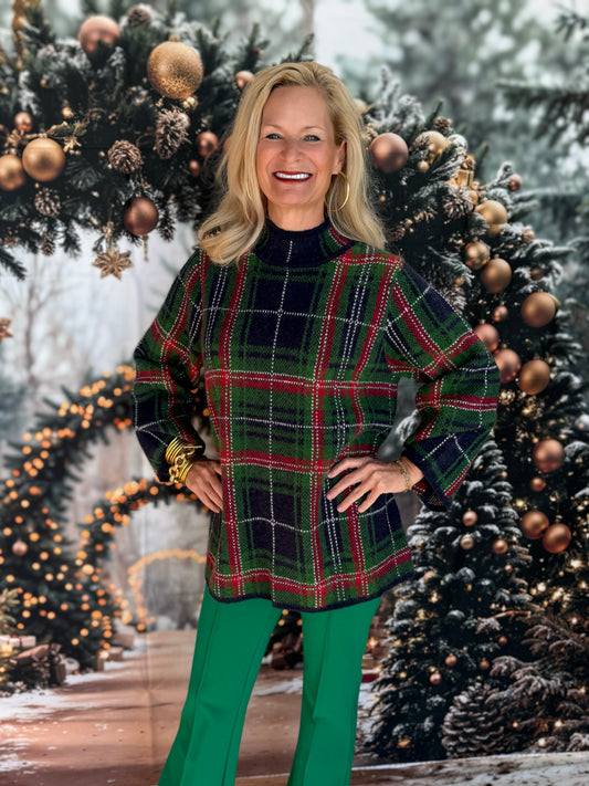 Plaid Sweater Navy