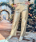 Charlie B Metallic Wax Flared Pants - Brass