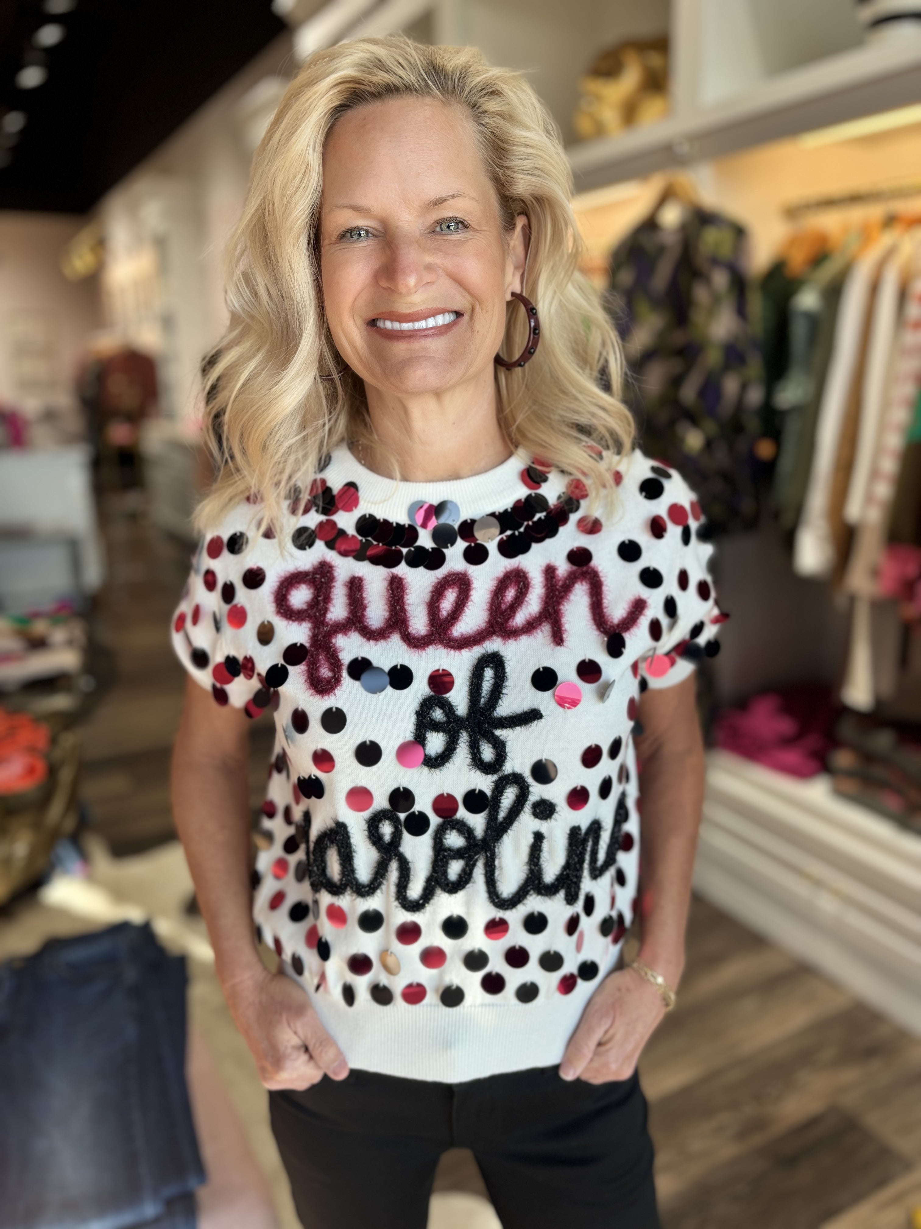 GAMEDAY Queen of Sparkles GAMECOCKS Sequin Sweater