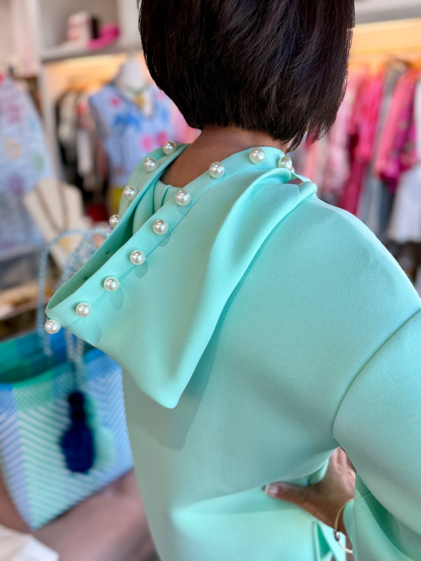 Joh Apparel Francine French Scuba Pearl Hoodie Mint