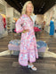 La Plage Water Mill Dress White/ Coral/ Periwinkle